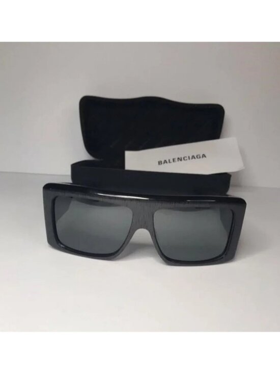 Original Balenciaga Black BB0002S Shield Sunglasses main image 4